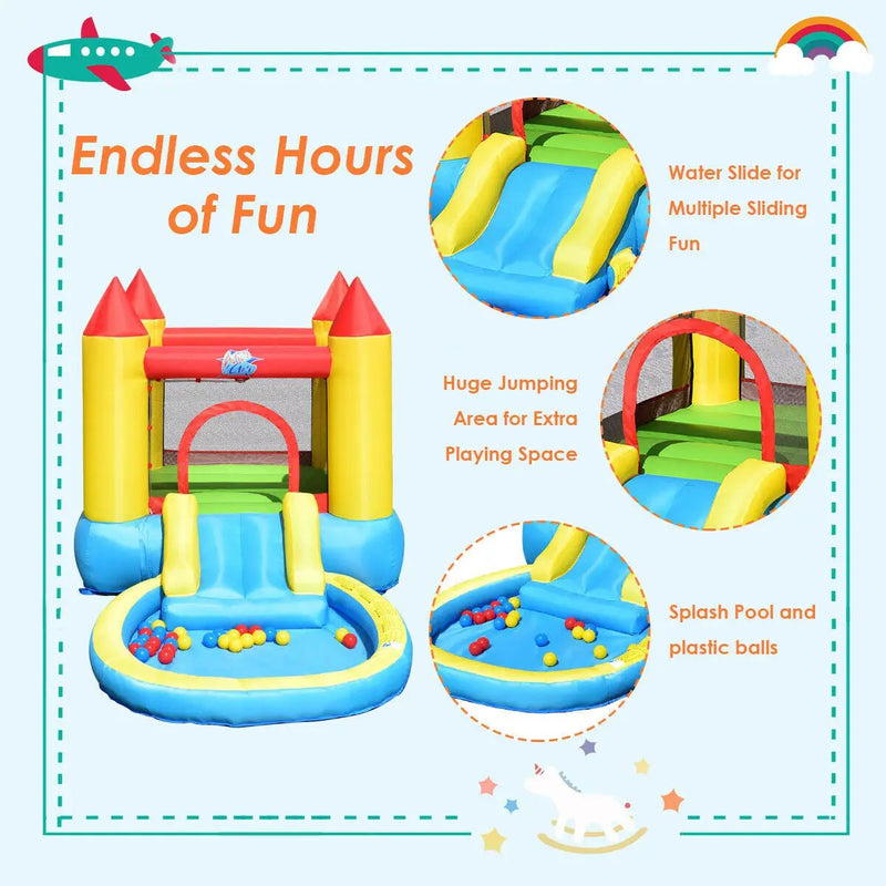 Kids Inflatable Bounce House Castle with Balls Pool and Bag by DirectDeals