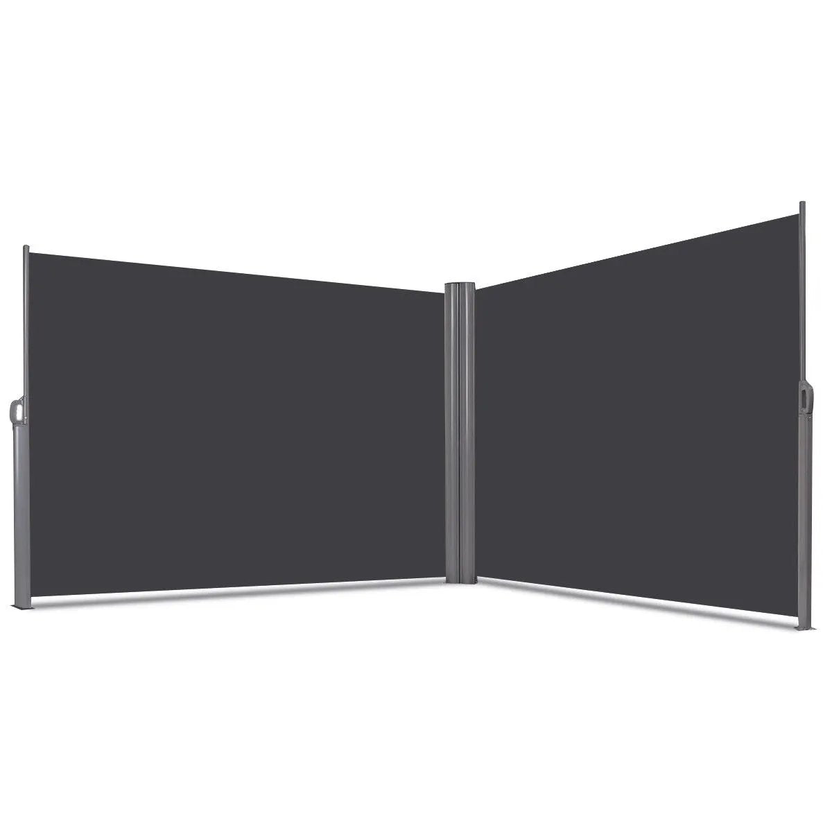 237 x 63 Inch Patio Retractable Double Folding Side Awning Screen Divider by DirectDeals