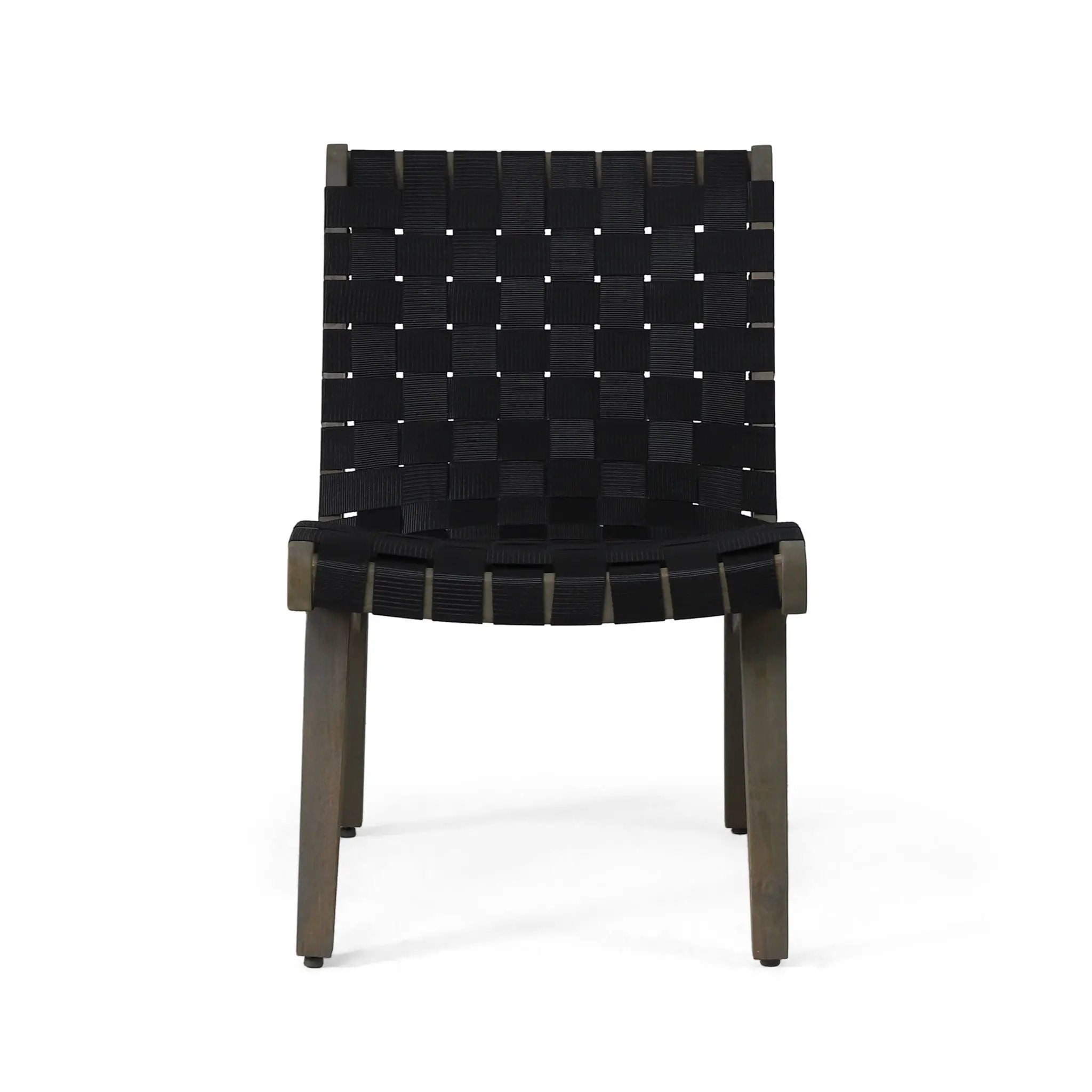 Lounge Chair With Stunning Rope Weave Design, Set of 2 - Black by HouseOfZazla