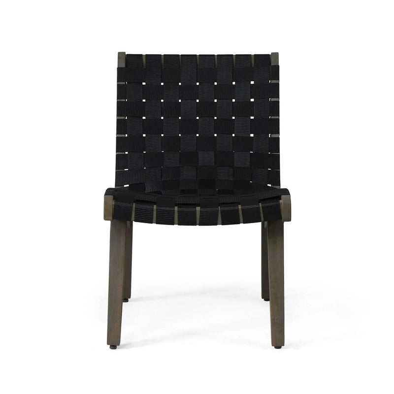 Lounge Chair With Stunning Rope Weave Design, Set of 2 - Black by HouseOfZazla