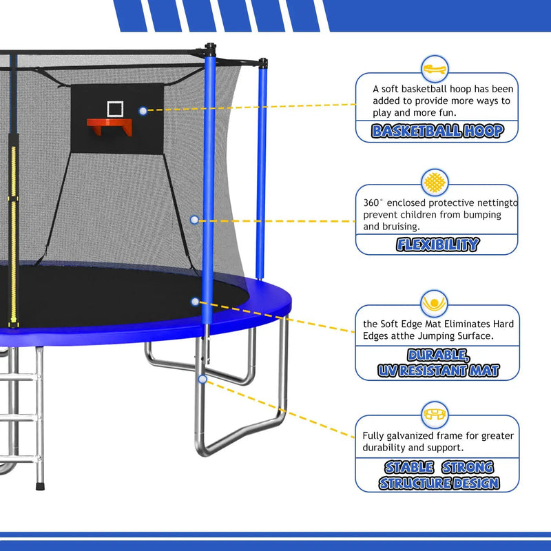 14FT Trampoline with Enclosure Net by HouseOfZazla