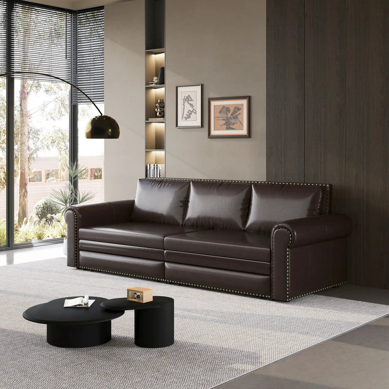 3 In 1 Convertible Sleeper Sofa With Nailhead Trim & Rolled Arm by HouseOfZazla