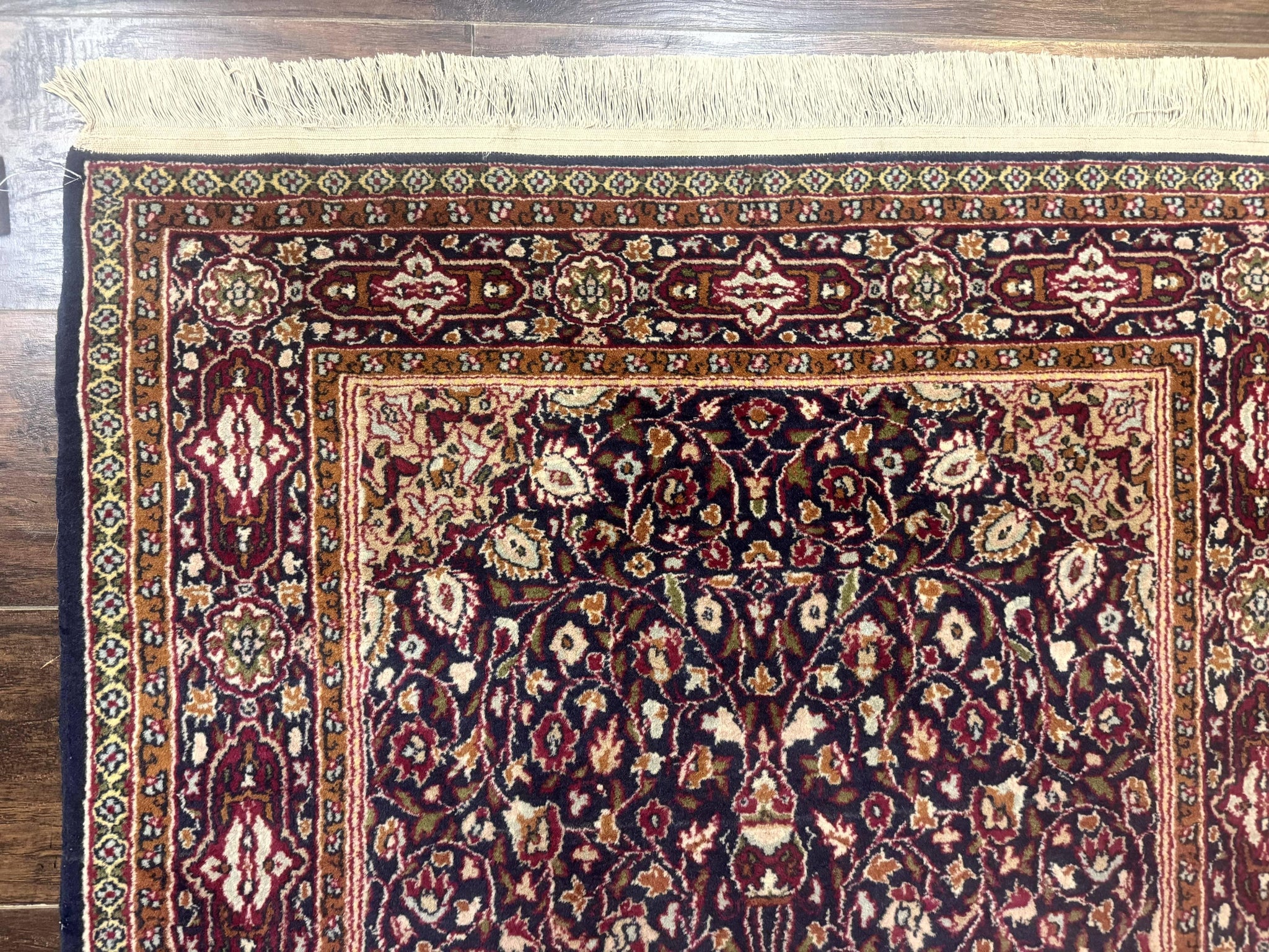 Indo Kashmiri Rug 3x5, Navy Blue, Very Fine 400 KPSI, Pair B by Jewel Rugs