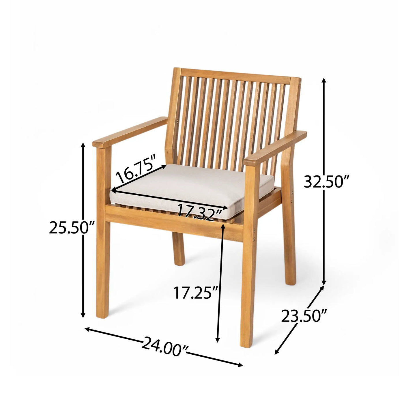 5 Piece Patio Furniture Set Acacia Wood Table And 4 Heavy Duty Cushioned Chairs by HouseOfZazla