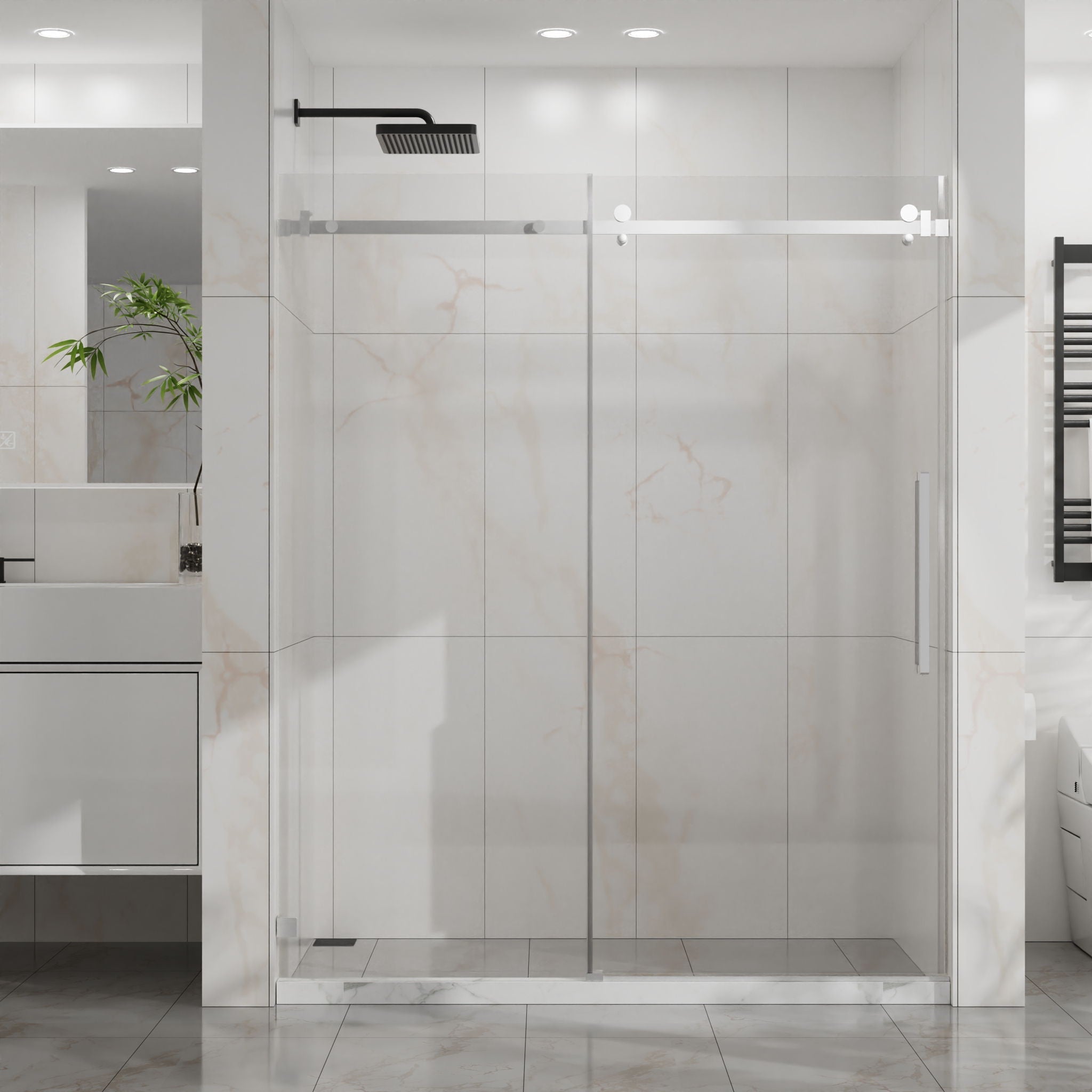 Frameless Tub Sliding Shower Door With Easy Clean Coating by HouseOfZazla