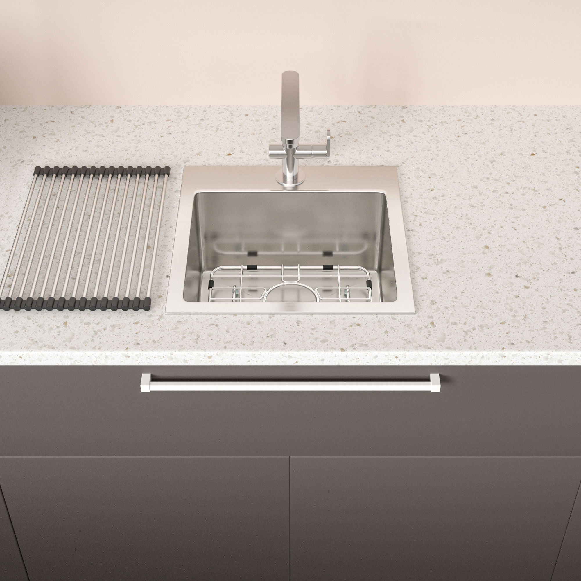 Premium Laundry Drop In Utility Sink 16 Gauge Stainless Steel, Topmount by HouseOfZazla