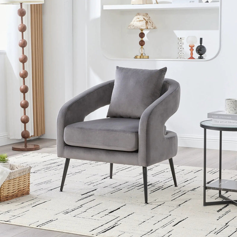 Open Back Accent Chair, Round Sofa Lounge Armchair by Unique Piece Furniture