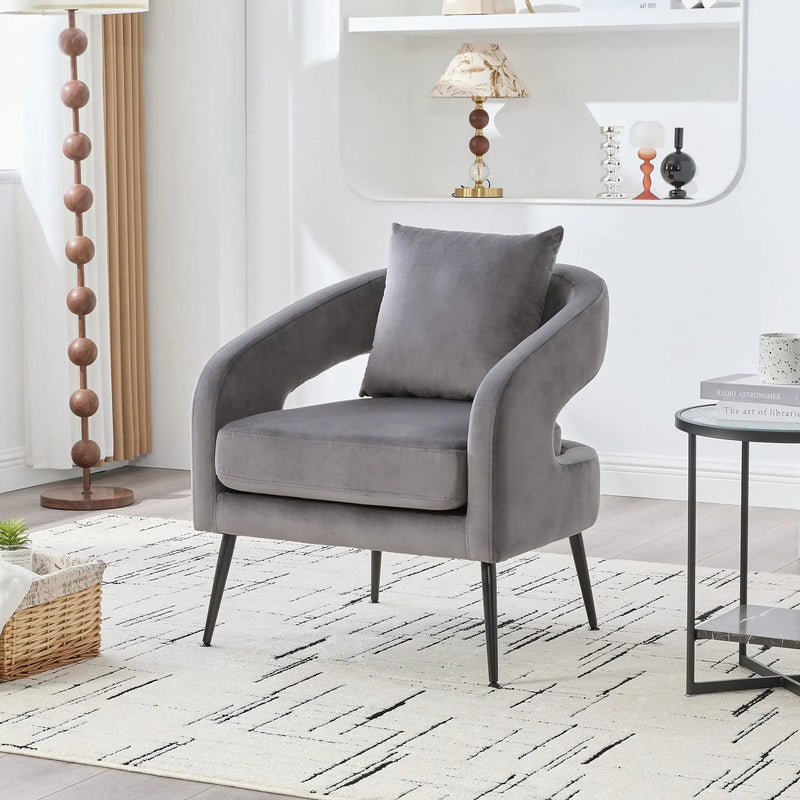 Open Back Accent Chair, Round Sofa Lounge Armchair by HouseOfZazla