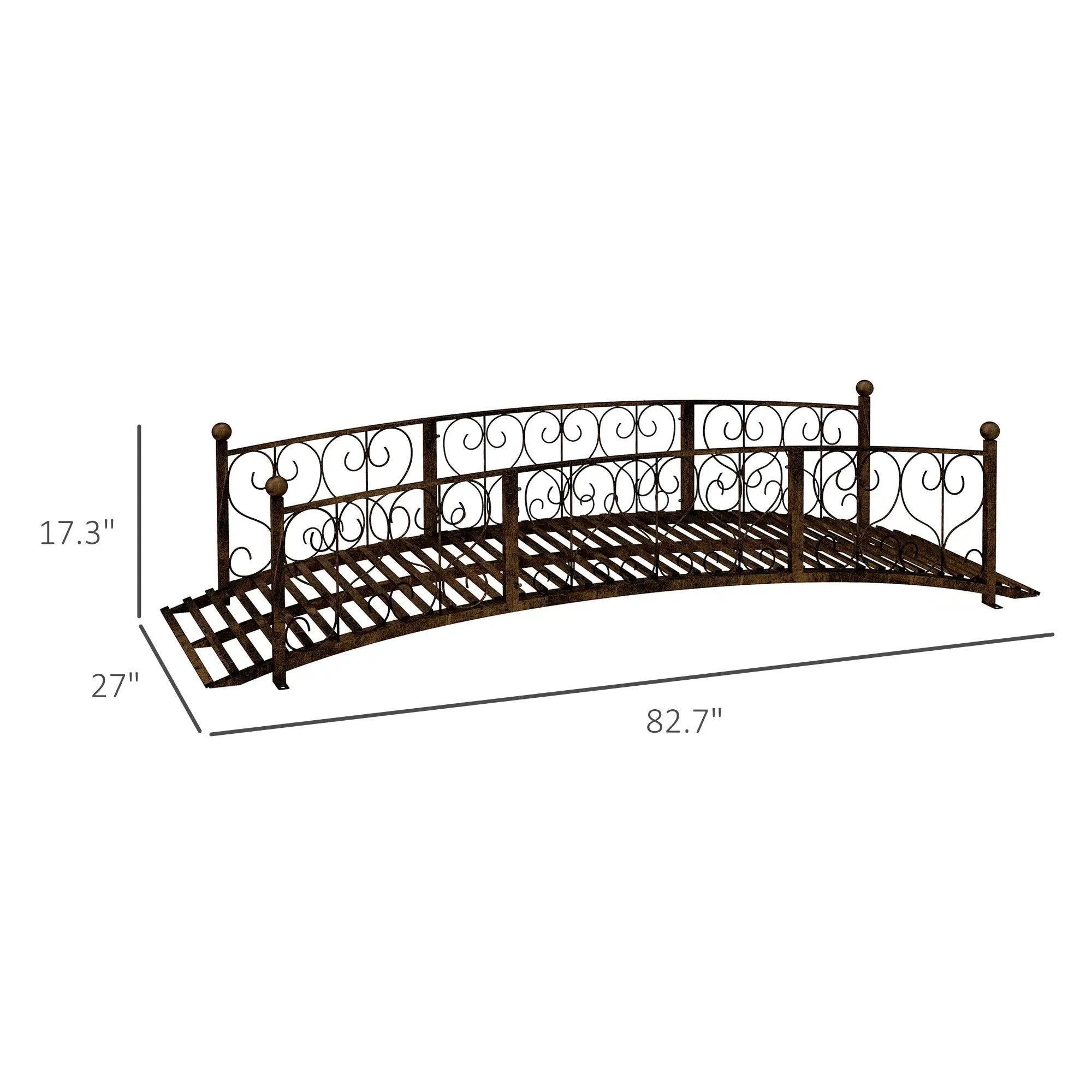 Outsunny 7' Metal Arch Garden Bridge with Safety Siderails by HouseOfZazla