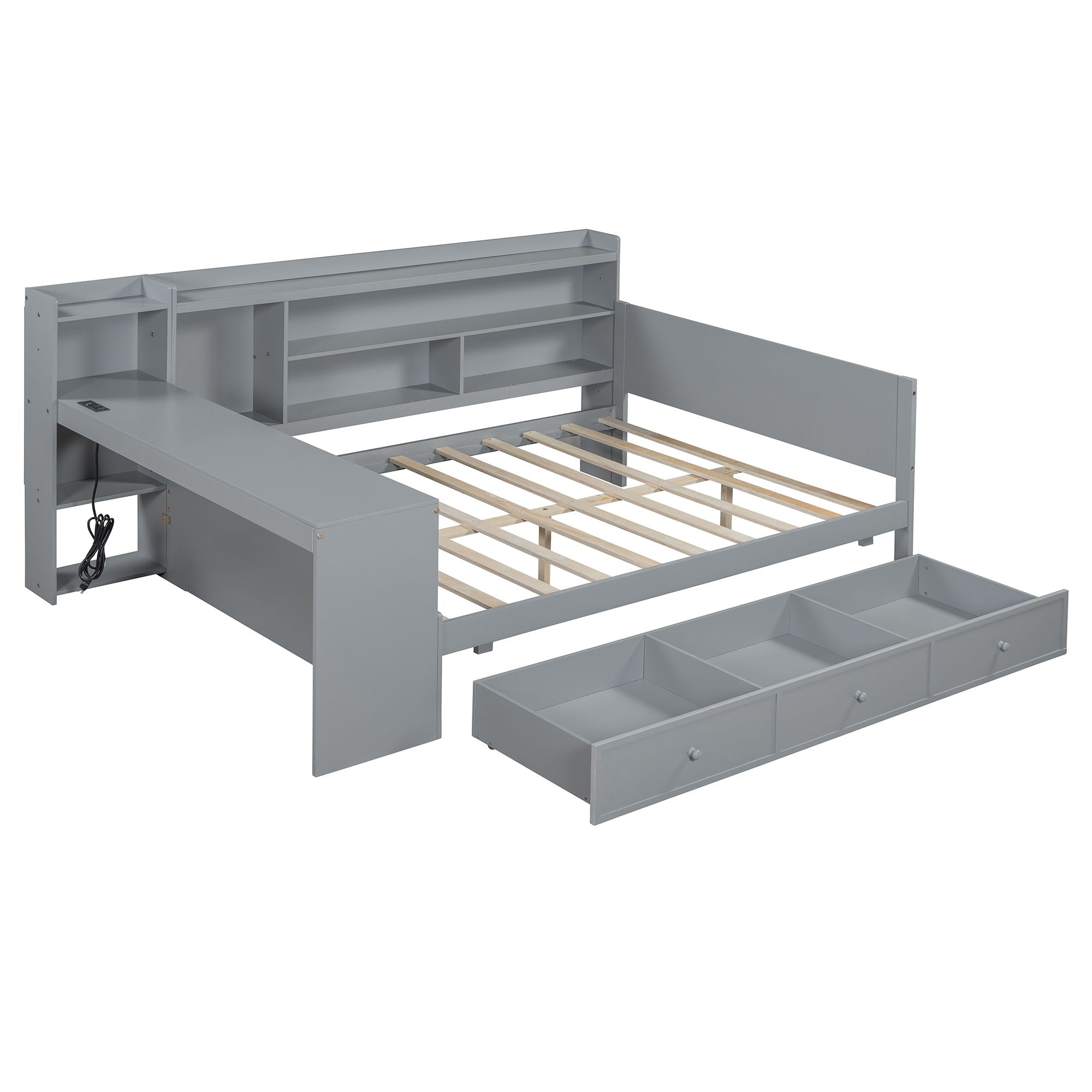 Daybed With 3 Drawers USB Ports And Desk by HouseOfZazla