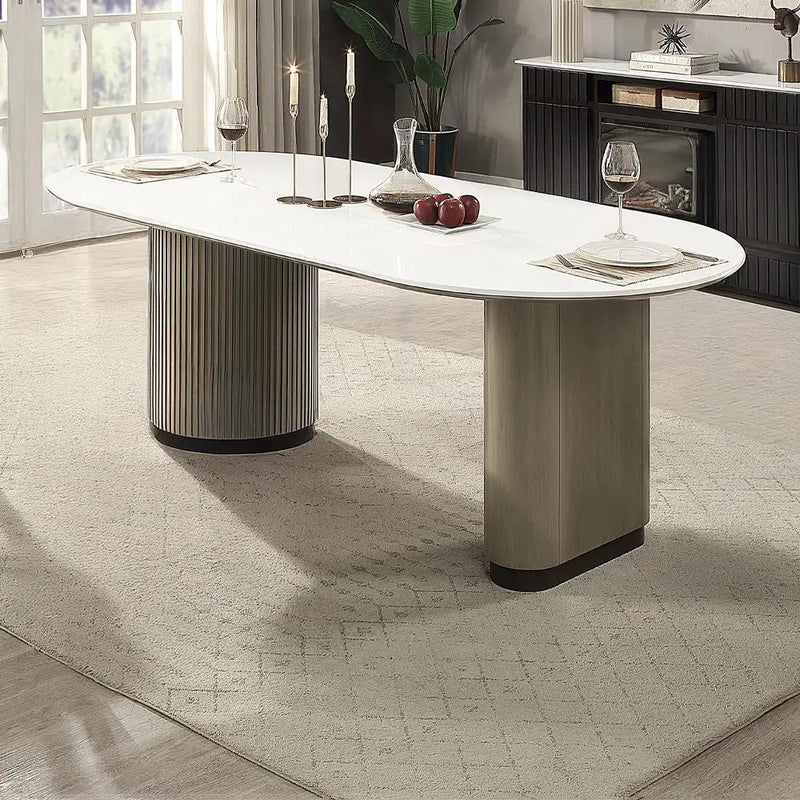Clayten - Dining Table - Engineered Top & Light Oak by Unique Piece Furniture
