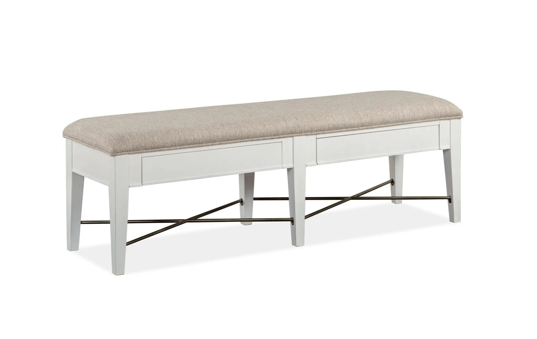 Heron Cove - Bench With Upholstered Seat - Chalk White by Unique Piece Furniture