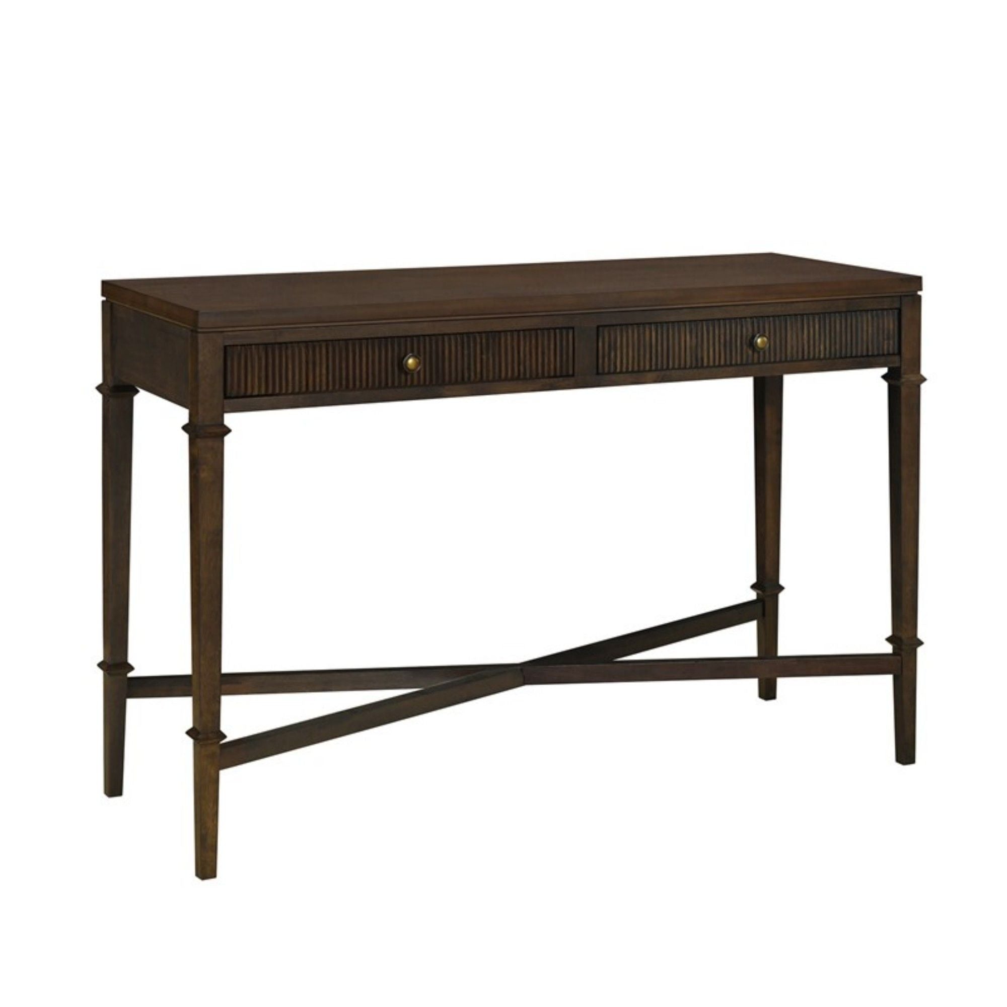 Fluted 2 Drawer Storage Console Table - Brown by HouseOfZazla