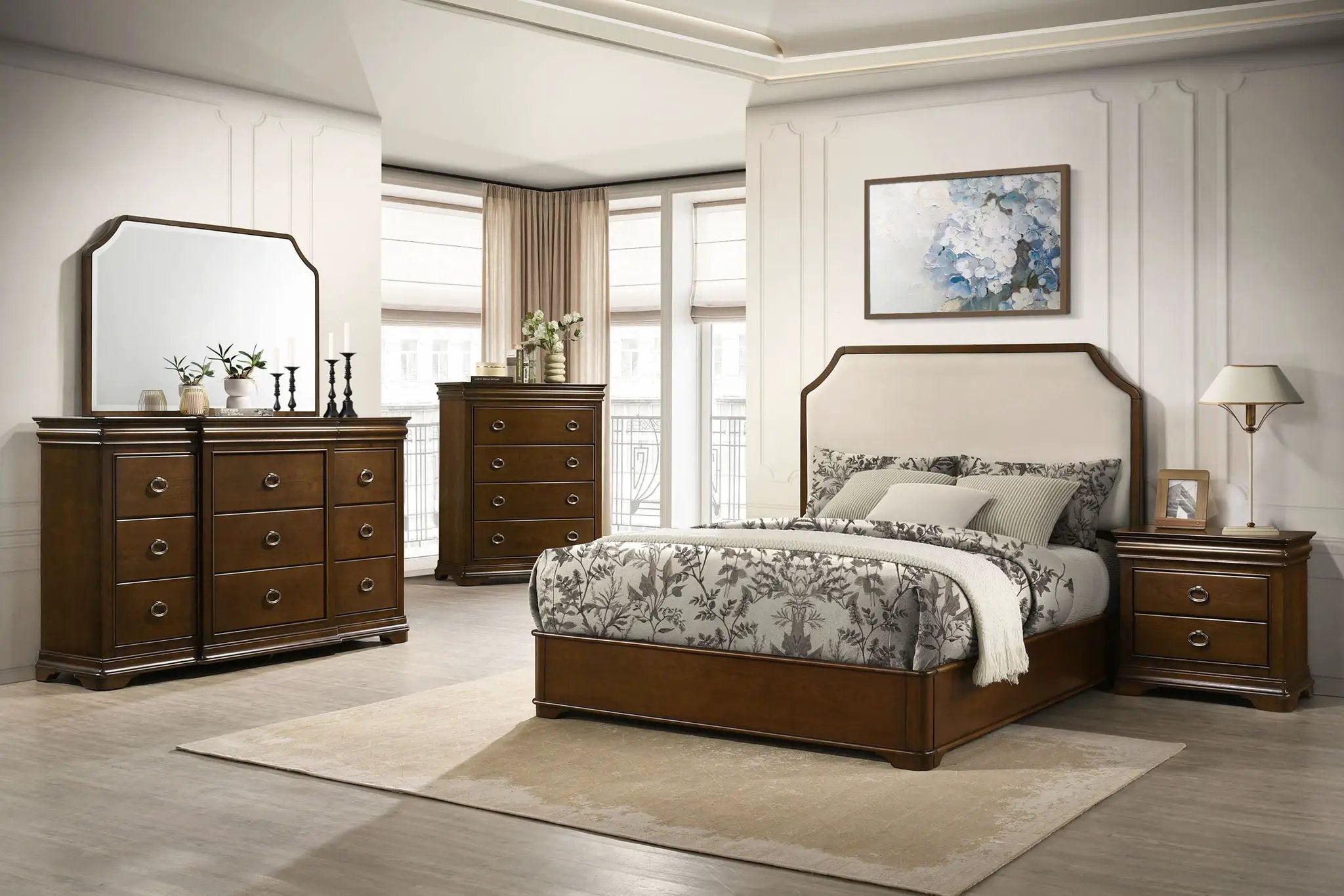 Garland 5-piece Eastern King Bedroom Set Brown Cherry by Unique Piece Furniture