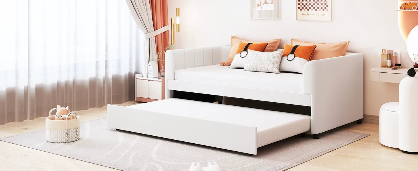 Upholstered Daybed With Ergonomic Design Backrest by HouseOfZazla