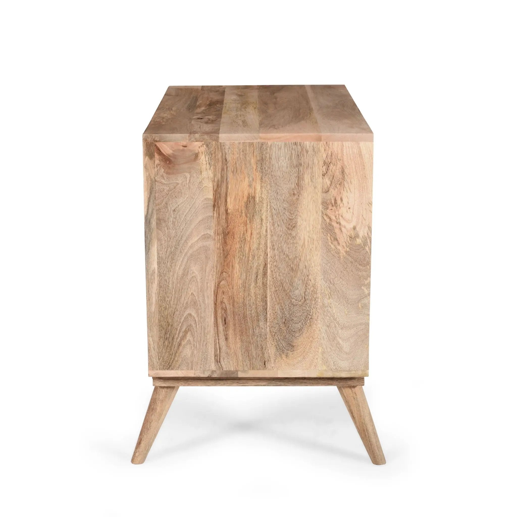 Stylish Style 2 Drawer 2 Door Cabinet, Mango Wood - Natural by HouseOfZazla