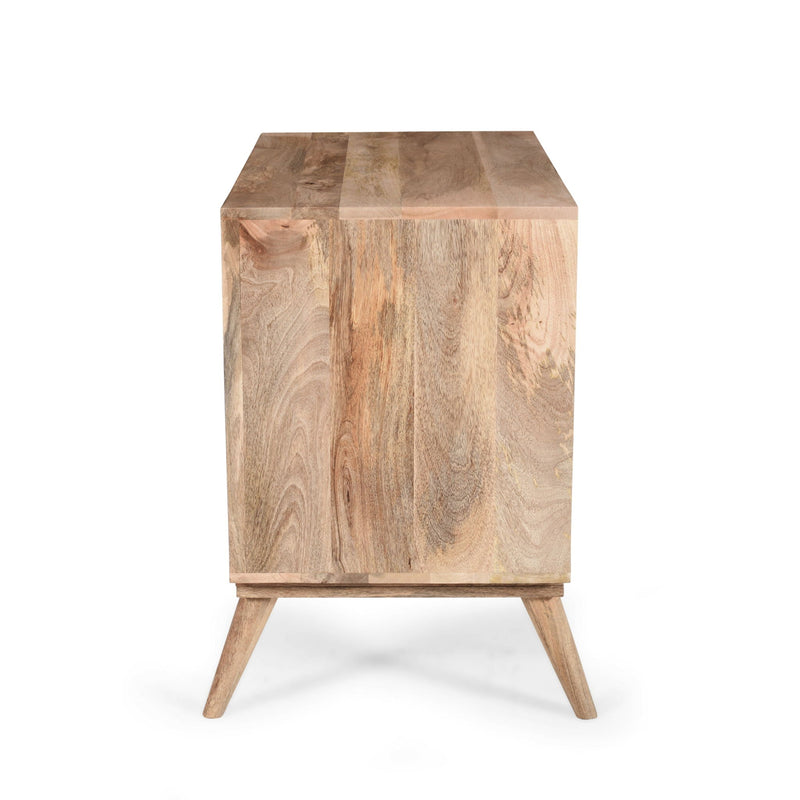 Stylish Style 2 Drawer 2 Door Cabinet, Mango Wood - Natural by HouseOfZazla