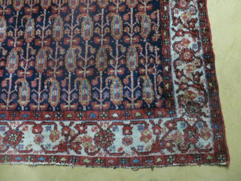 4' X 6' Antique Handmade Turkish Sivas Wool Rug Vegetable Organic Dye Nice Blue by Jewel Rugs