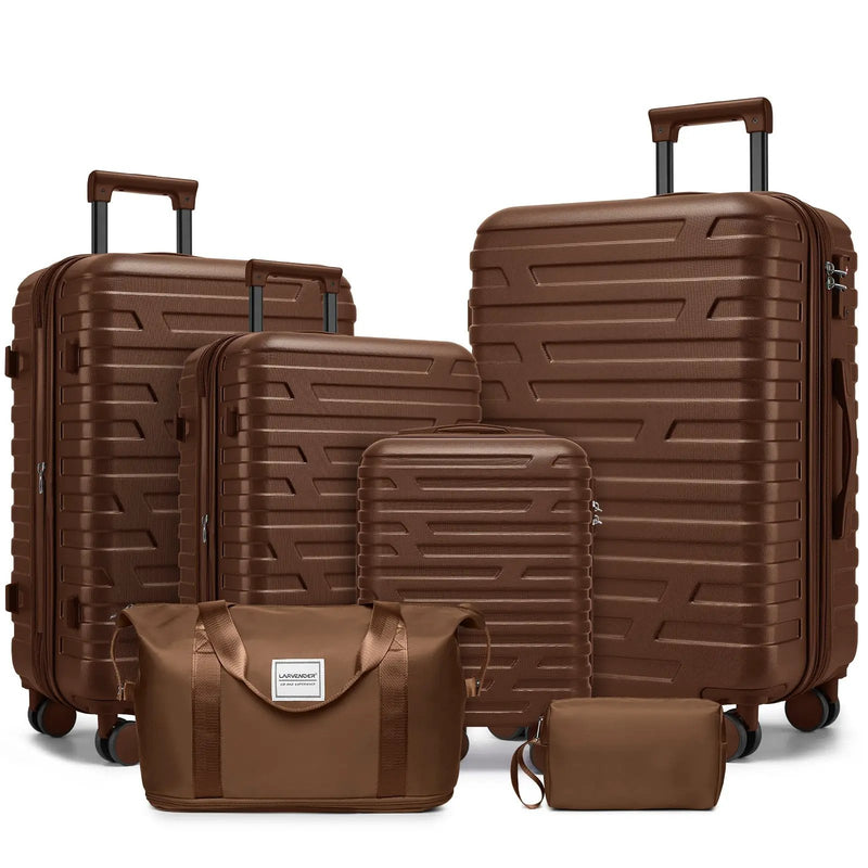 6 Piece Luggage Set with Duffel Bags and Expandable Suitcases