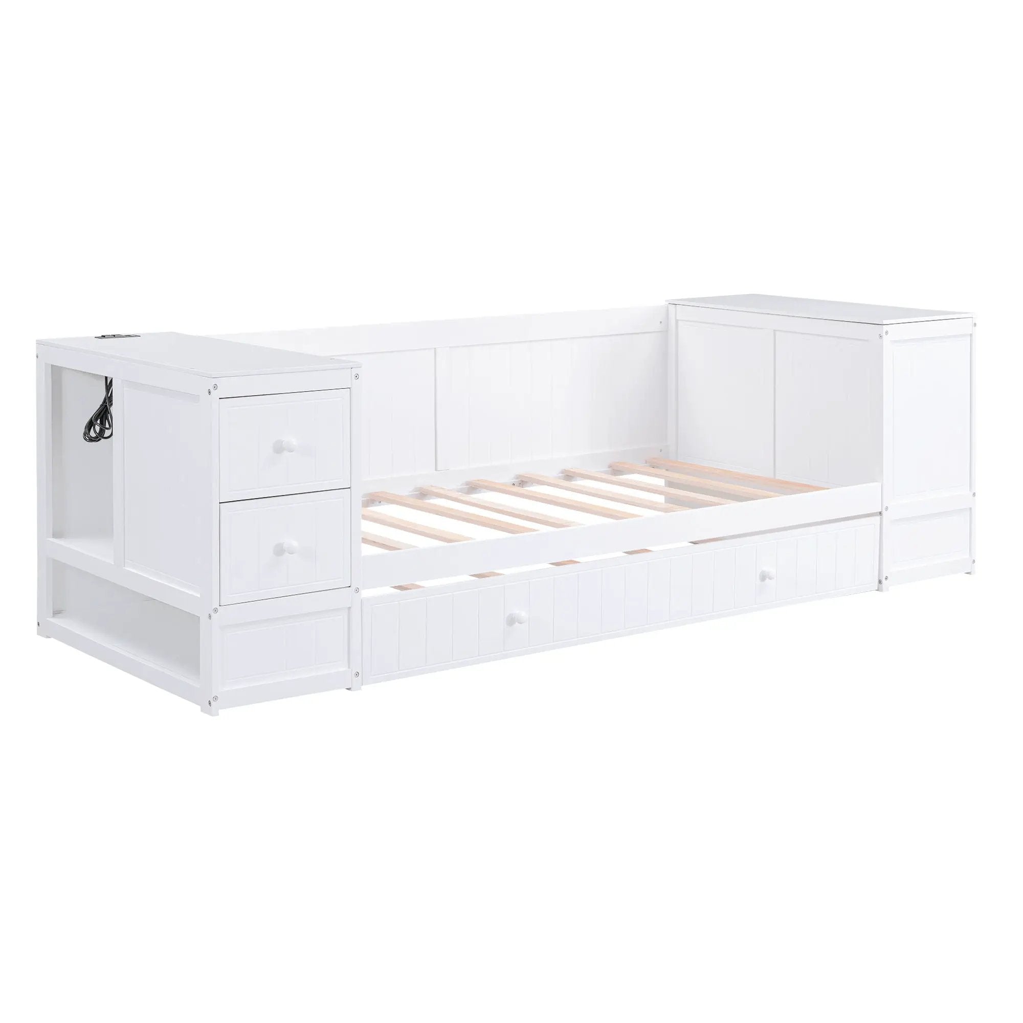 Daybed With Storage Arms, Trundle And Charging Station by Unique Piece Furniture