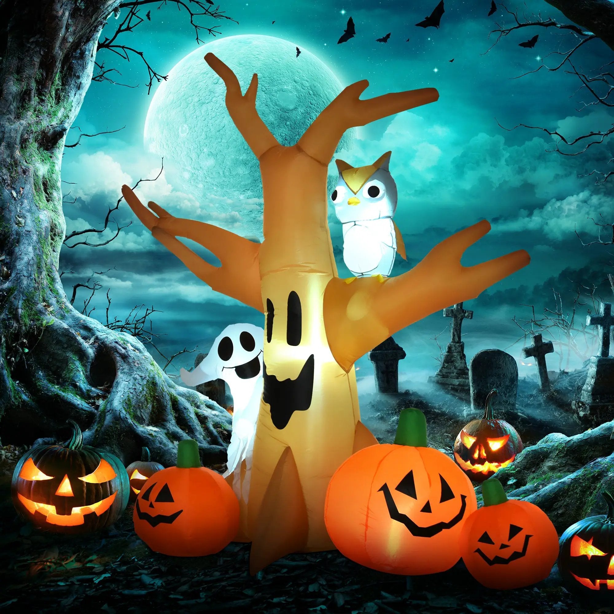 HOMCOM 7.5' Tall Lighted Halloween Inflatable Yard Decoration by HouseOfZazla