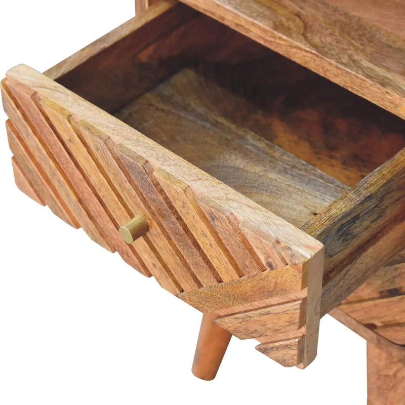 Solid Wood Mini Lille Curved Nightstand by HouseOfZazla