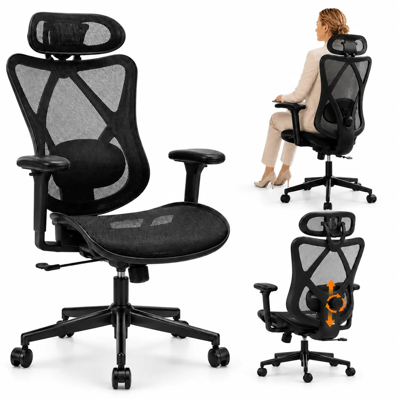 Ergonomic Office Chair with Adjustable Lumbar Support by HouseOfZazla