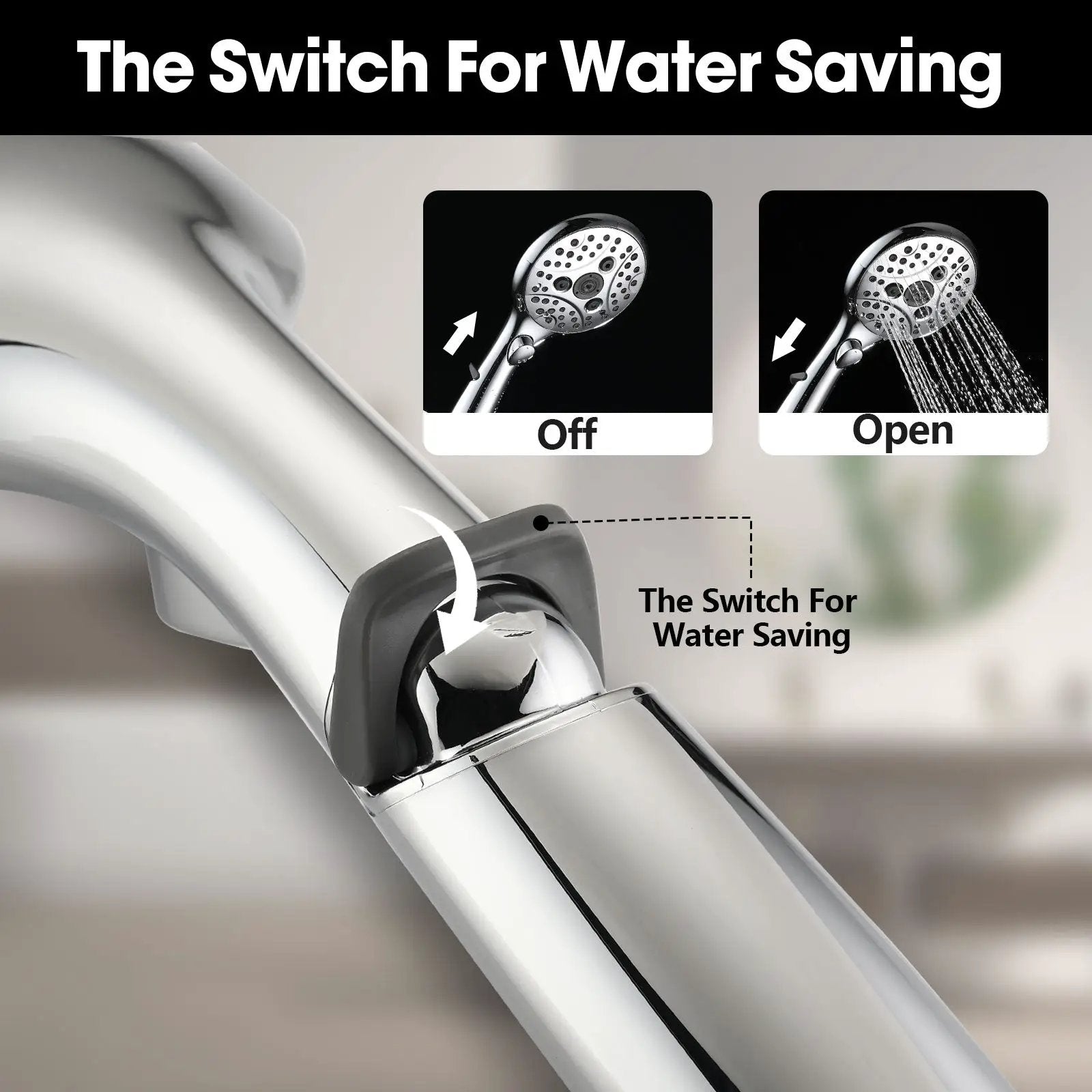 Lift-Up Diverter Bathtub Faucet with 6 Settings Handheld Shower by HouseOfZazla