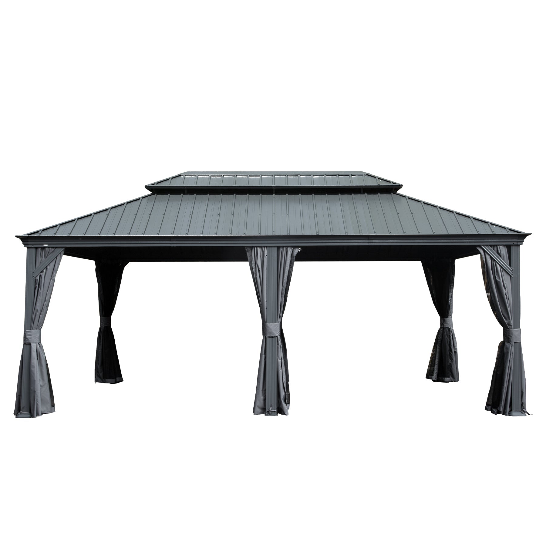 12' x 18' Hardtop Metal Gazebo with Double Roof Canopy by HouseOfZazla