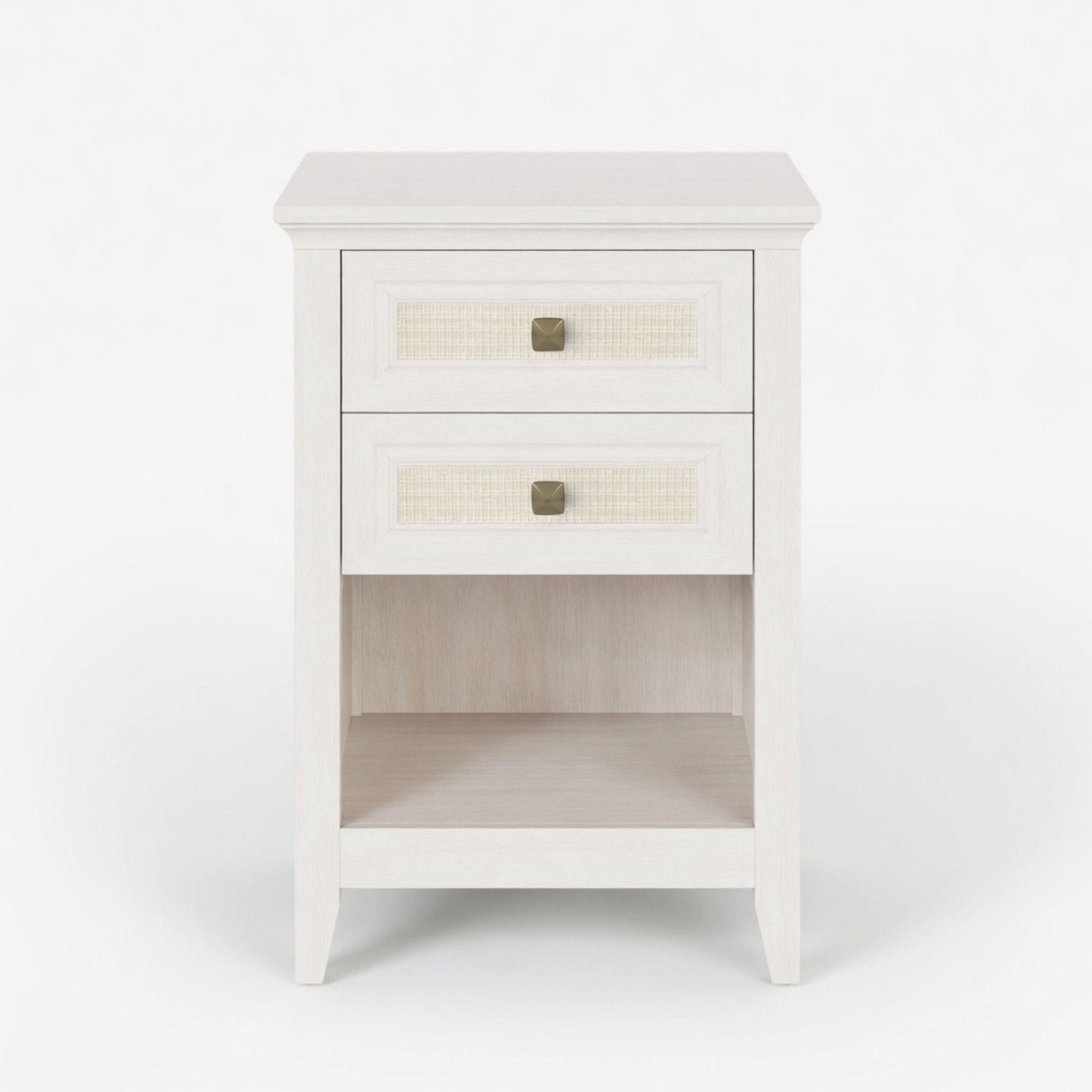 Nightstand With 2 Drawers & Shelf - White by HouseOfZazla