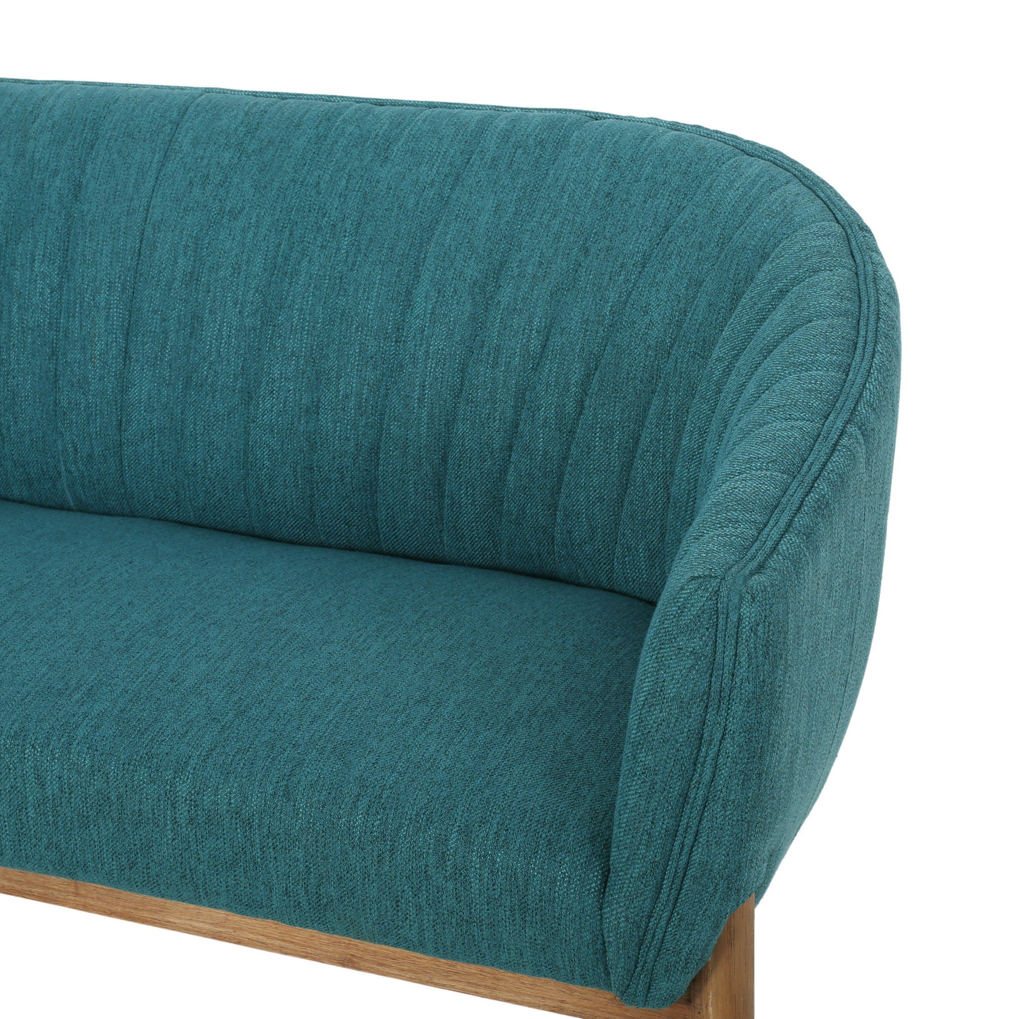 Mid Century Modern Loveseat With Channel Stitched Backrest by HouseOfZazla