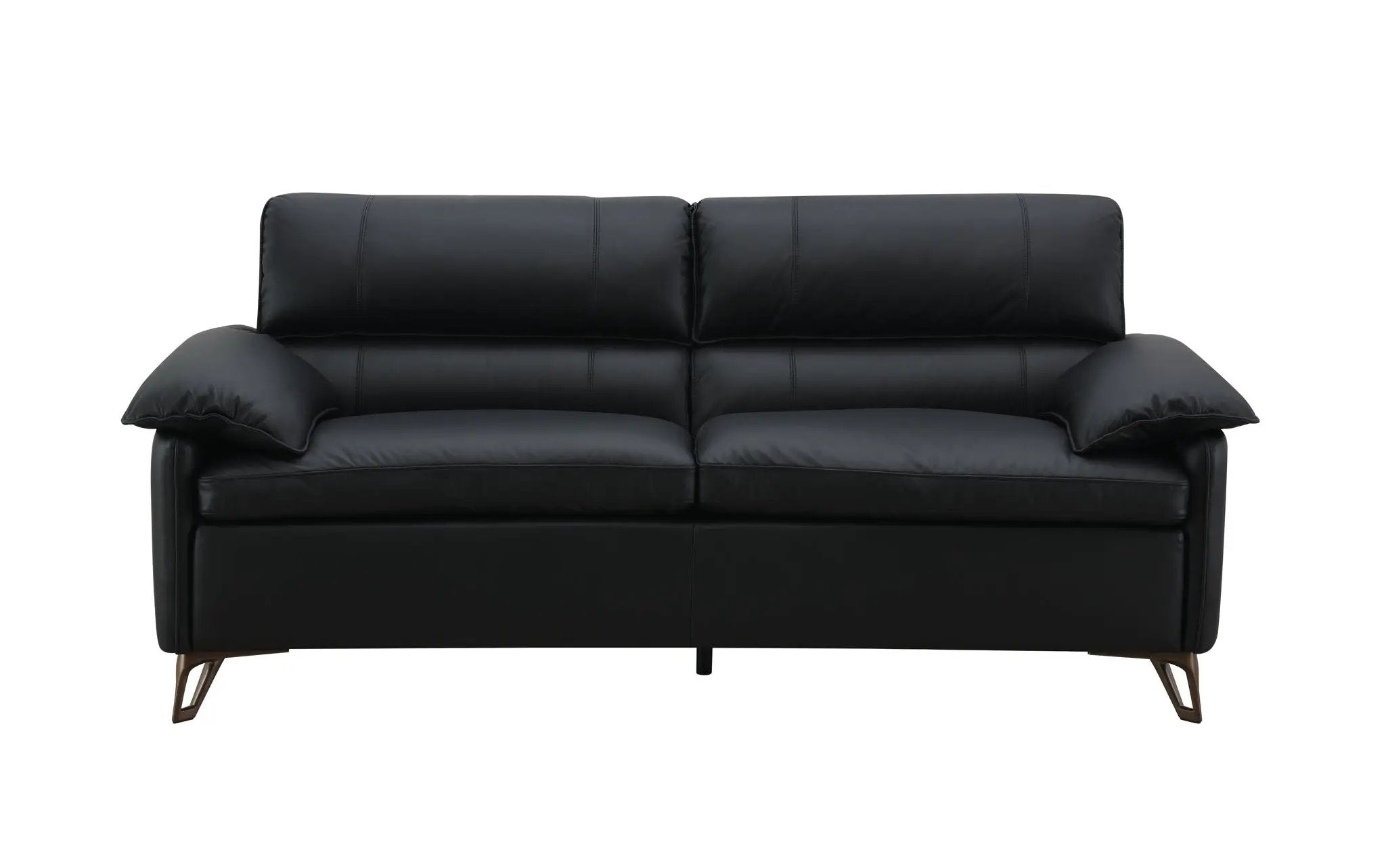 Eilene - Top Grain Leather Loveseat - Black by Unique Piece Furniture