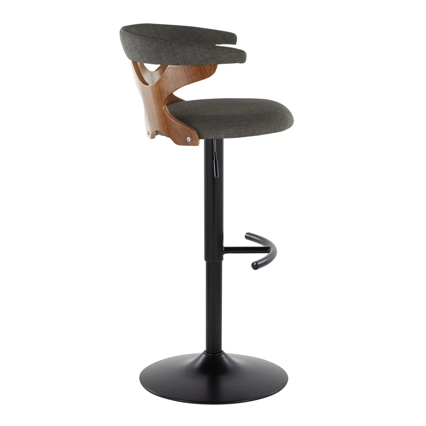 Gardenia - Contemporary Adjustable Barstool, Swivel With Rounded T Footrest (Set of 2) by HouseOfZazla