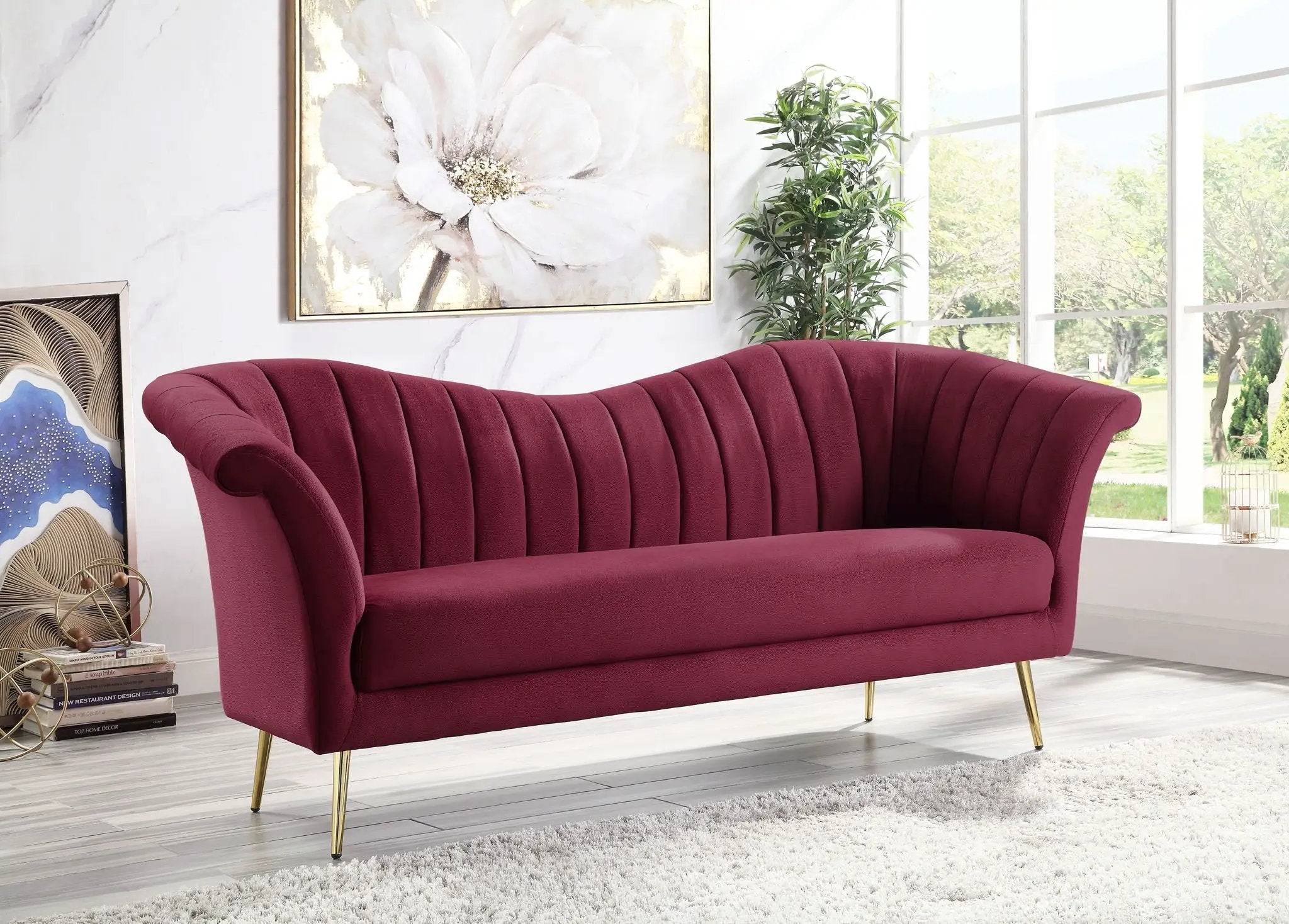 Callista - Sofa - Red Velvet by Unique Piece Furniture