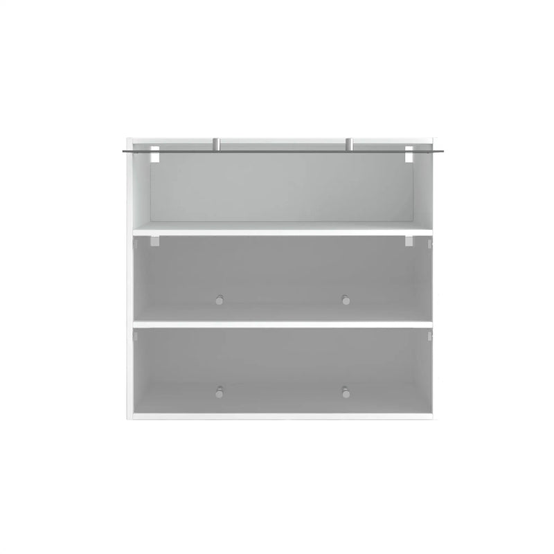 White Glass Door Shoe Storage Cabinet with RGB LED Light by HouseOfZazla