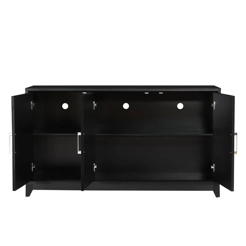 TV Stand For TVs Up To 65", Modern Entertainment Center Media Console Cabinet With 2 Spacious Storage Space, Solid Wood Legs For Living Room by HouseOfZazla