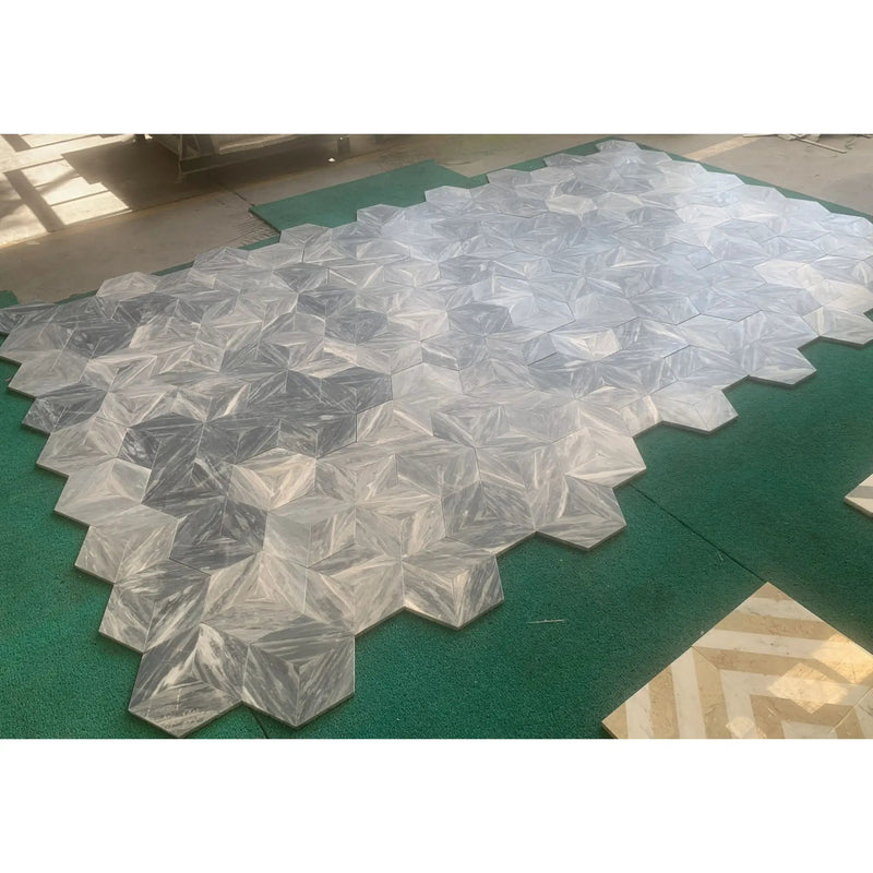 Hexagon Natural Marble Polished Tile For Wall And Floor (Set of 12) by HouseOfZazla