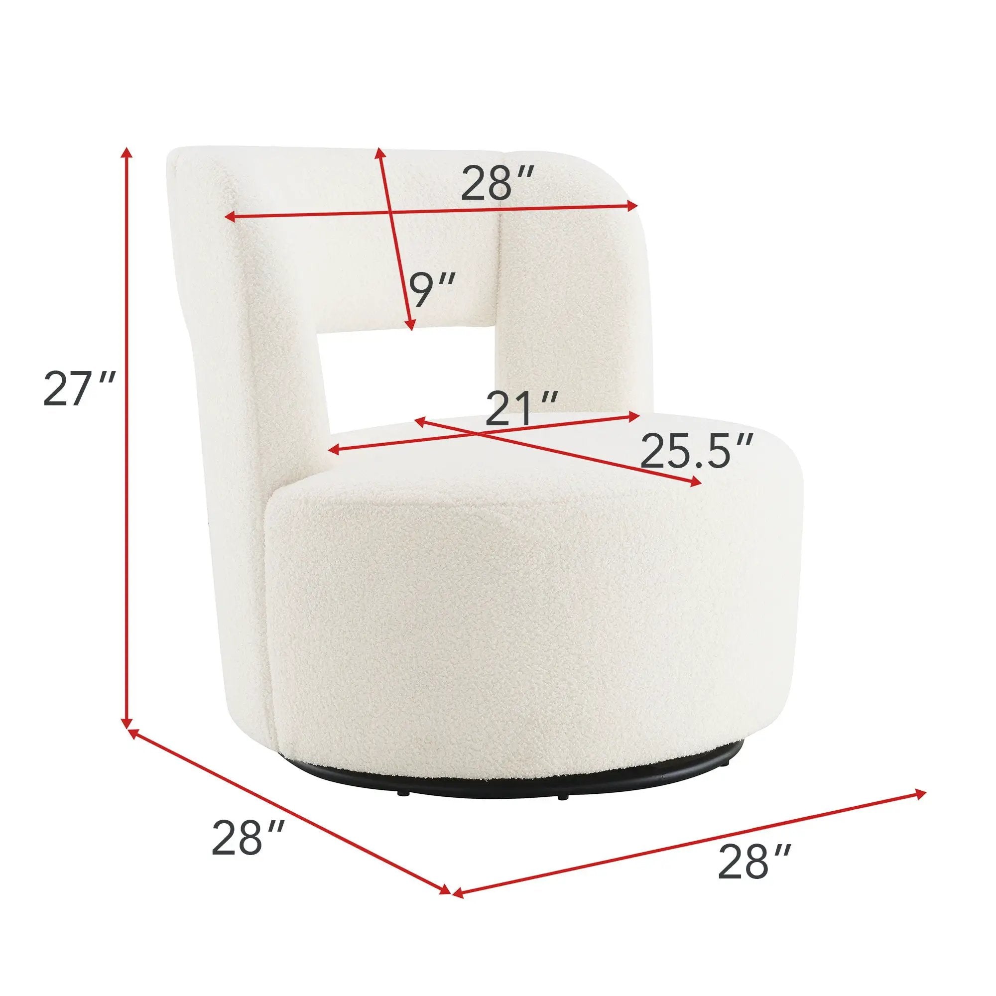 Swivel Comfy Round Barrel Chair With Soft Teddy Fabric For Living Room by HouseOfZazla