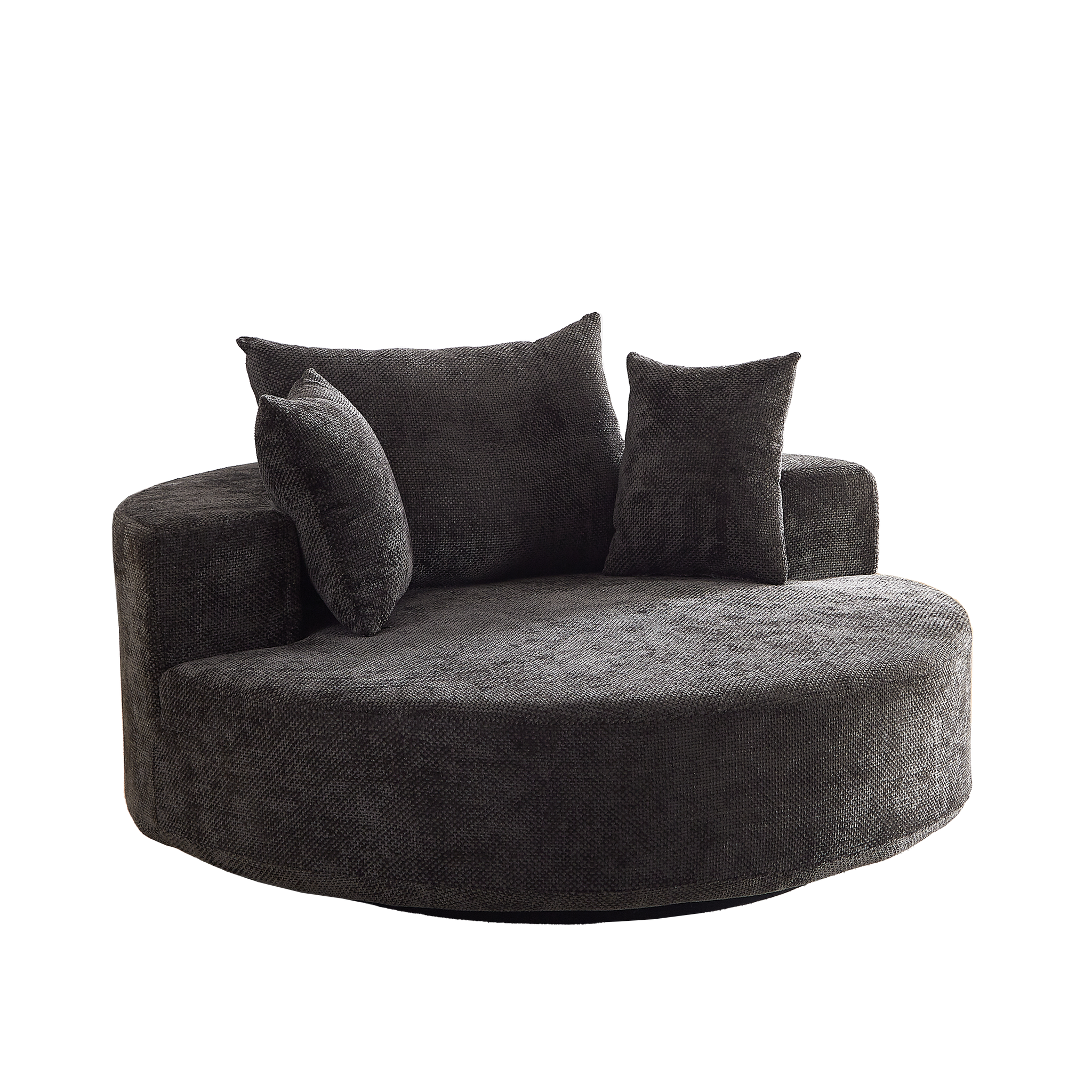 55'' Chenille Foam Single Swivel Chair by HouseOfZazla