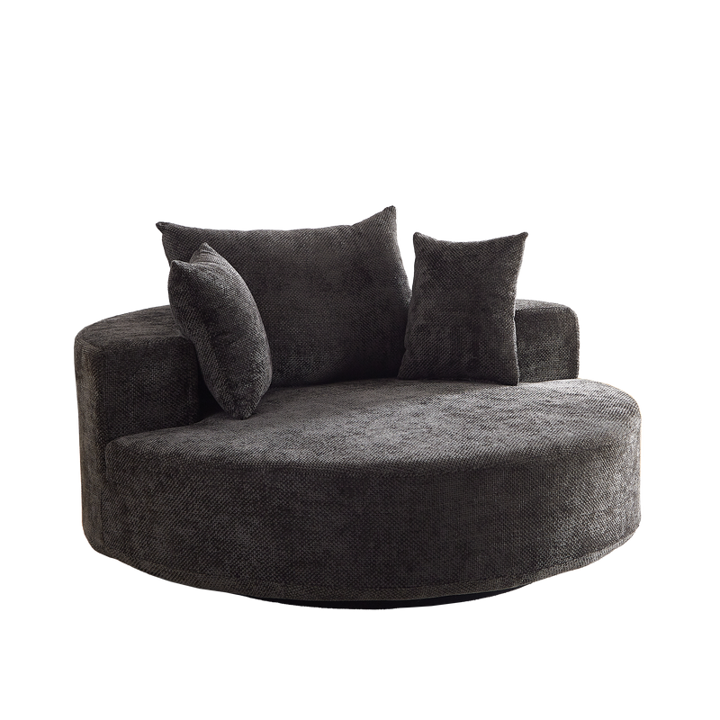 55'' Chenille Foam Single Swivel Chair by HouseOfZazla