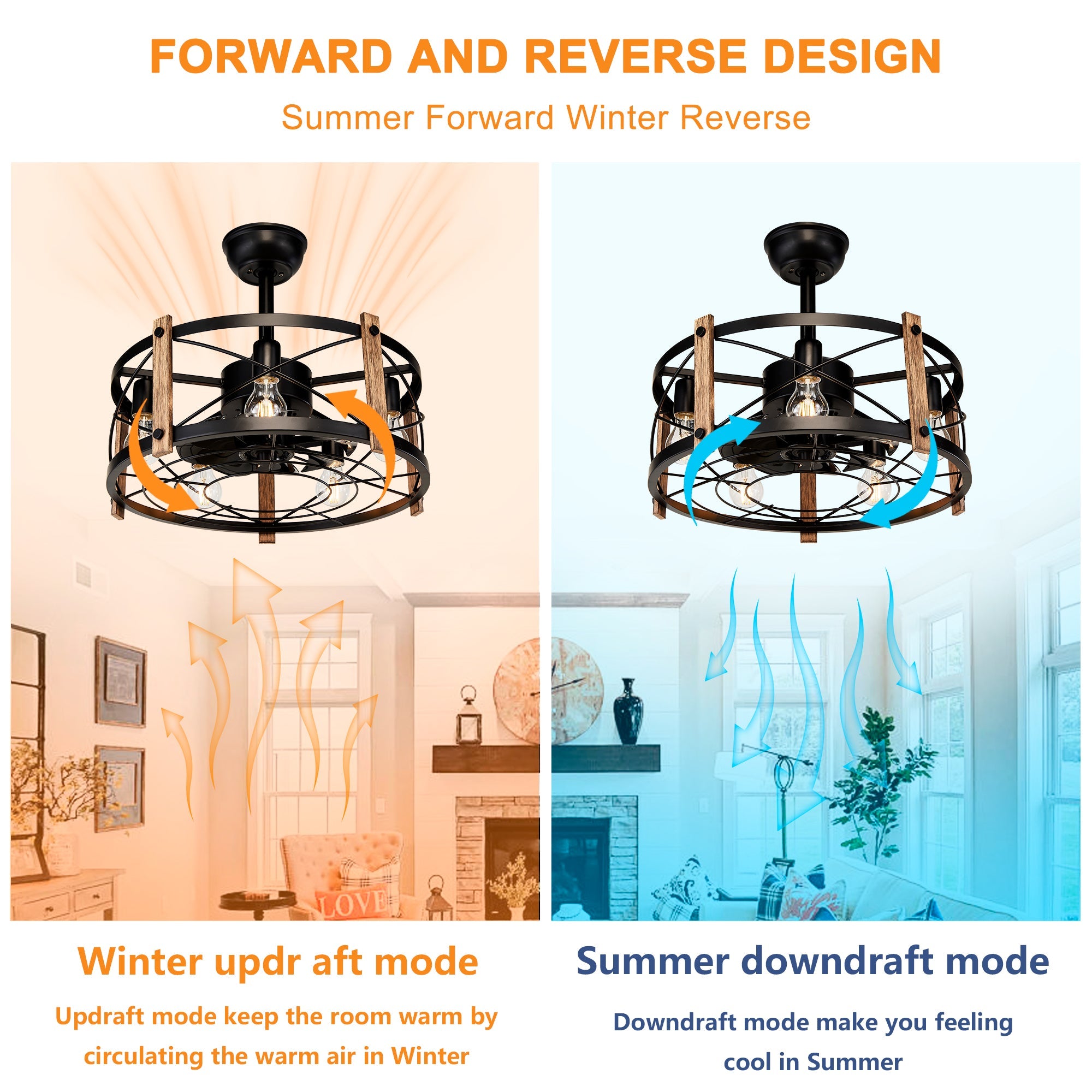 20'' Cage Ceiling Fan With Remote Control by HouseOfZazla