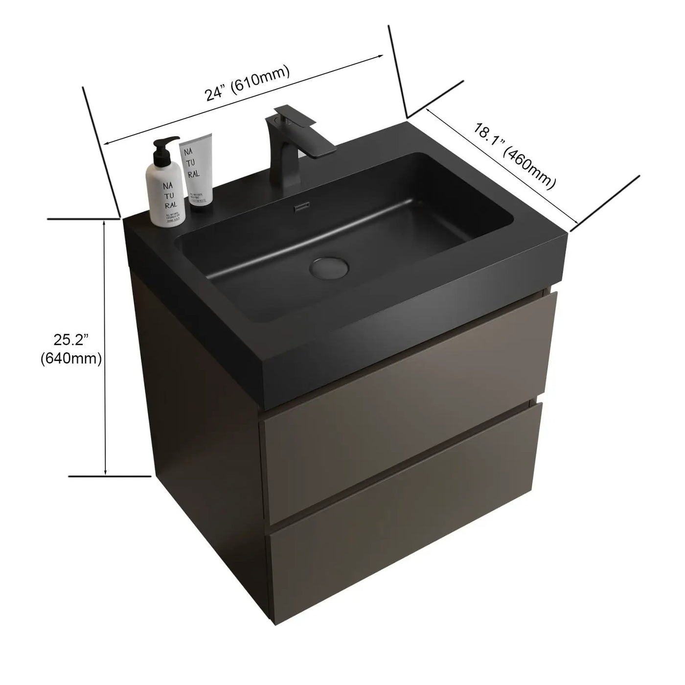 Alice - Bathroom Vanity With Sink, Wall Mounted, Floating by Unique Piece Furniture