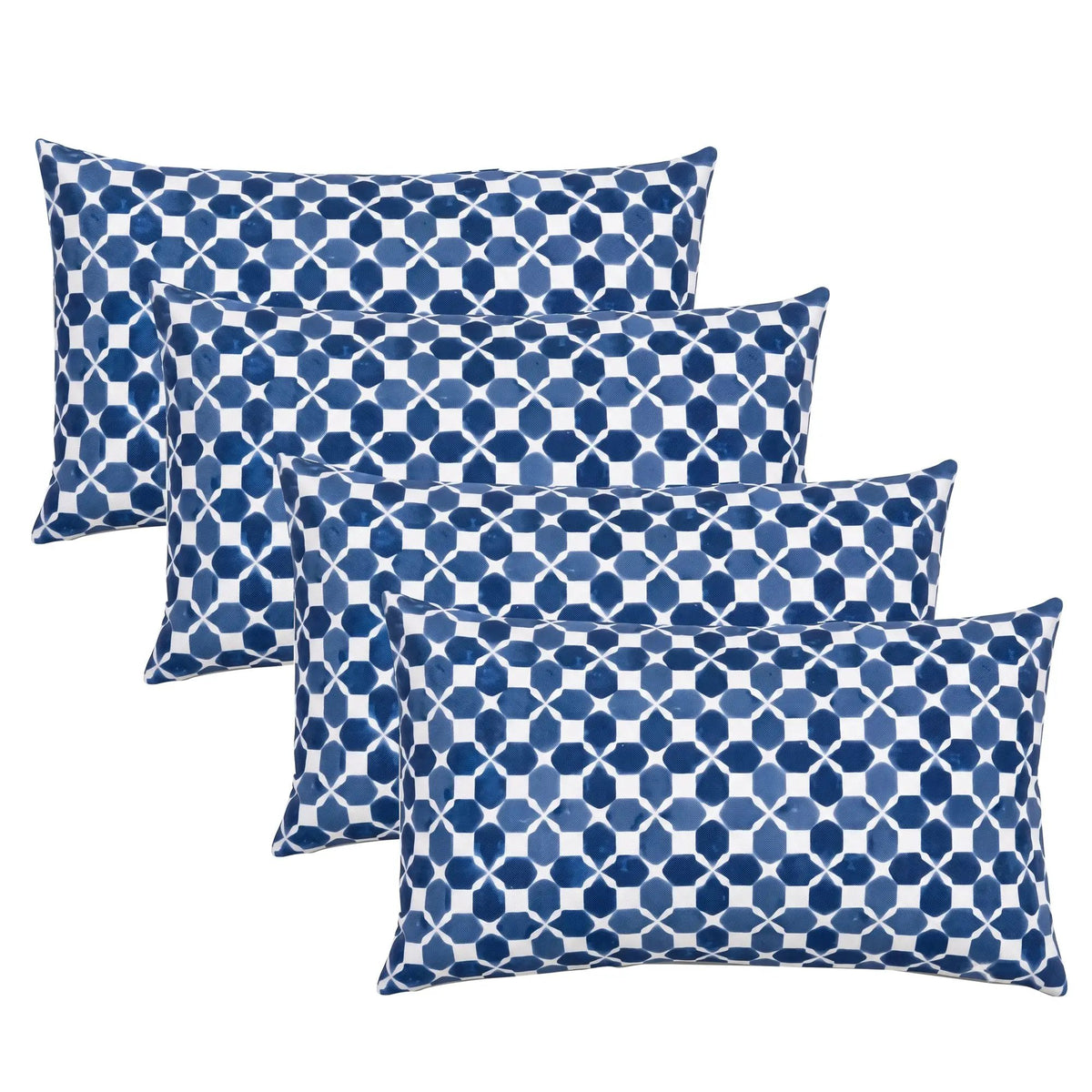 4 Pack Outdoor Lumbar Pillow with Inserts, 12x20 Inch by HouseOfZazla