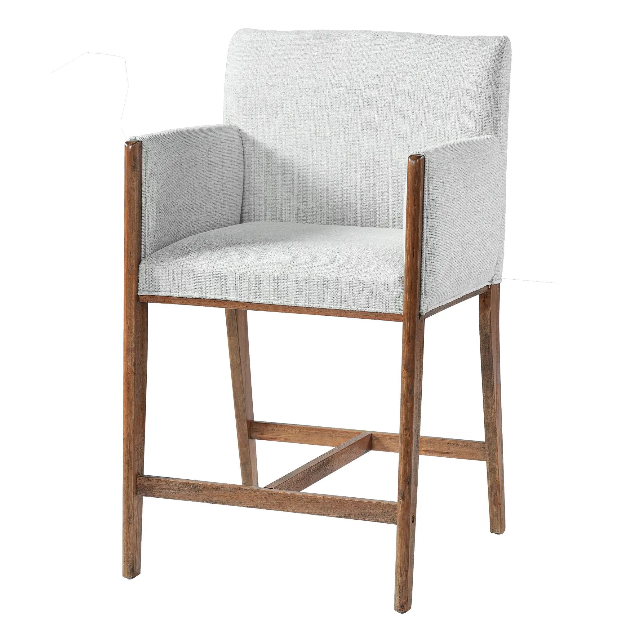 24'' Seat Height Upholstered Counter Stools with Arms for Kitchen Island/Dining Room, Set of 2 by HouseOfZazla