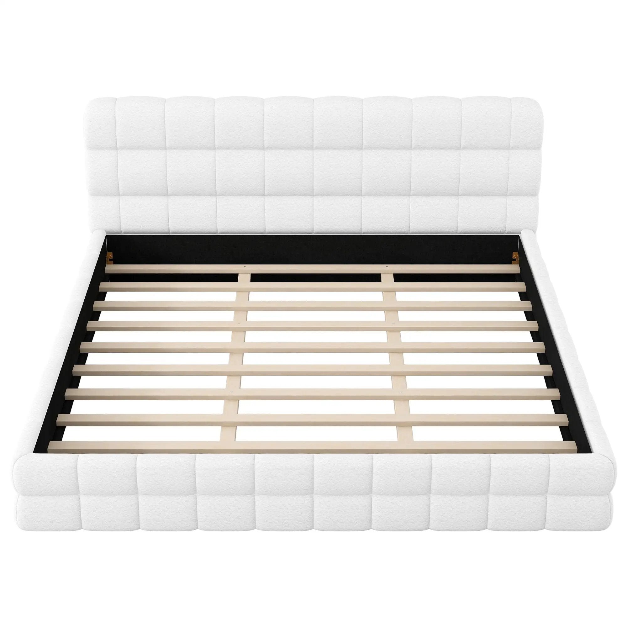 Upholstered Platform Bed With Headboard by HouseOfZazla