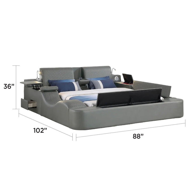 Zoya - Smart Multifunctional Bed, Built In Bluetooth Speakers, USB Charging by HouseOfZazla