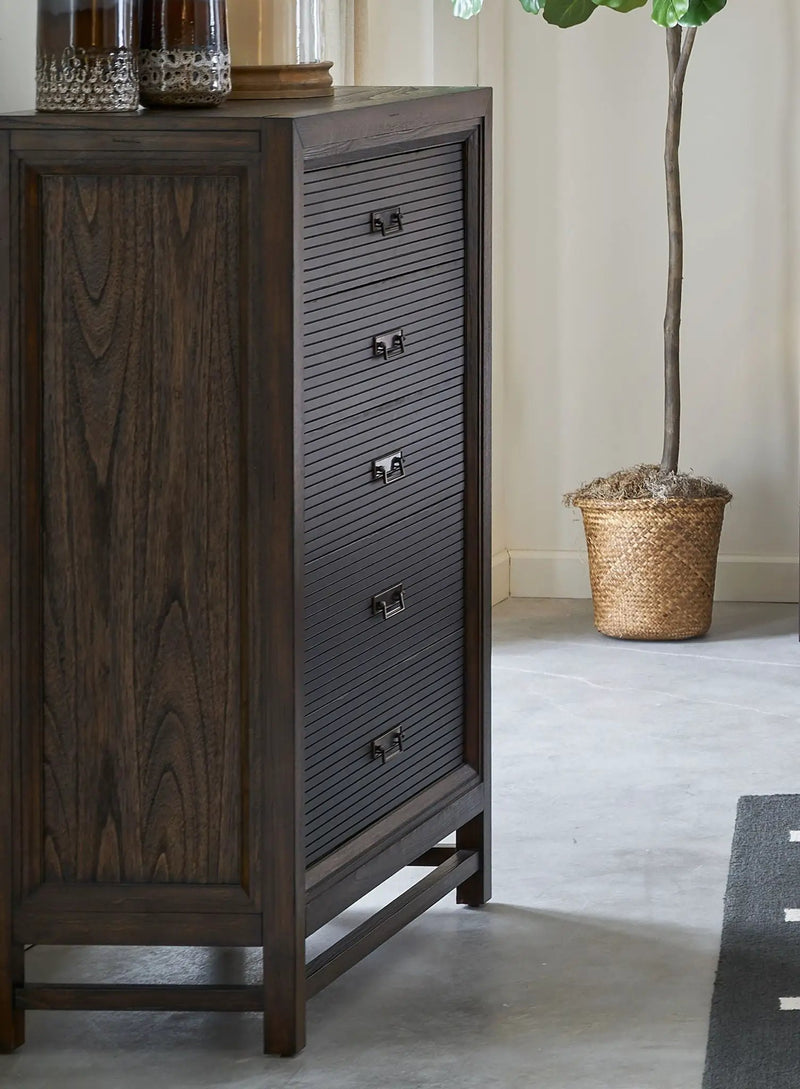 5 Drawer Chest, 2 Tone - Brown by Unique Piece Furniture