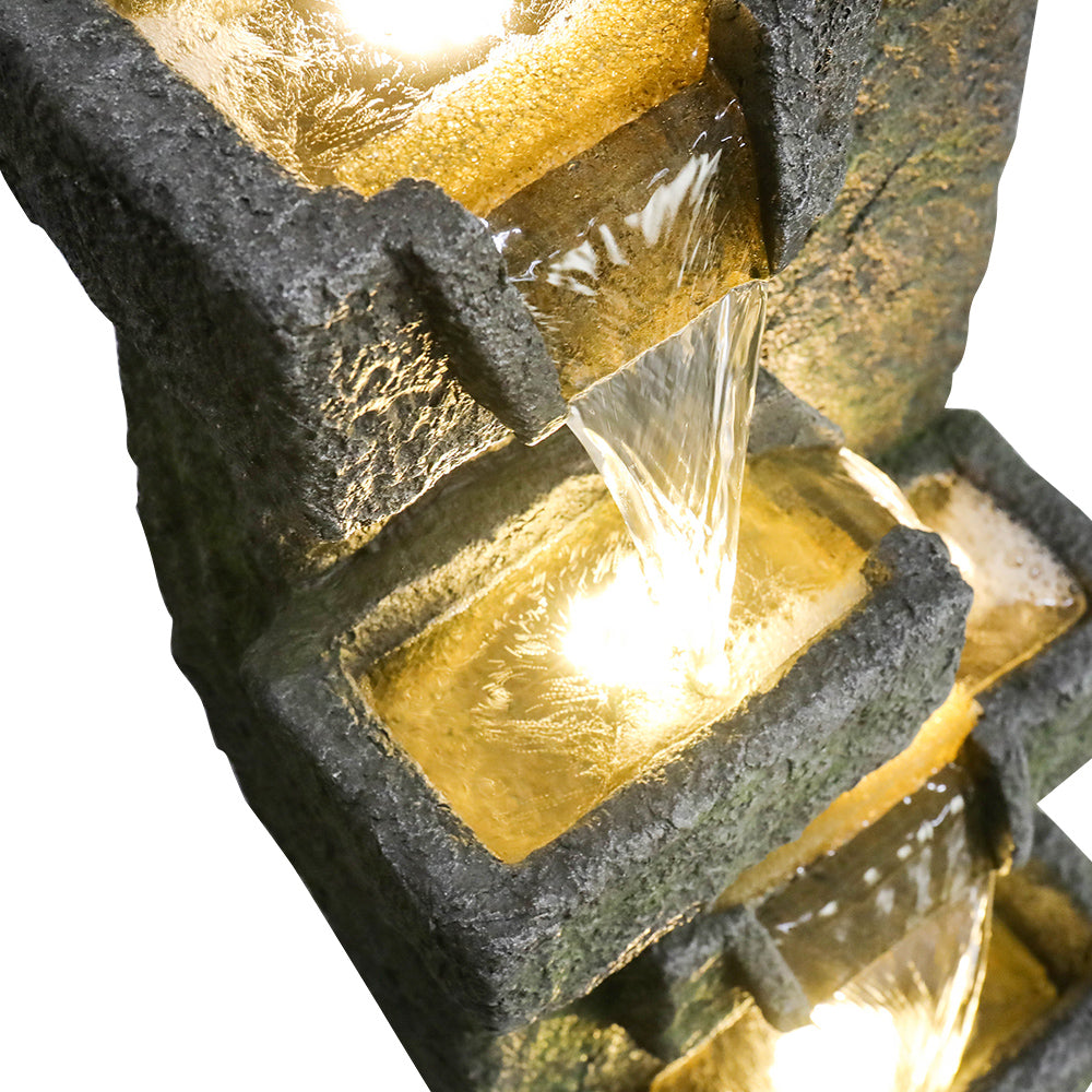 Resin Tiered Outdoor Fountain 5 Tier Modern LED, photo 8 of 10