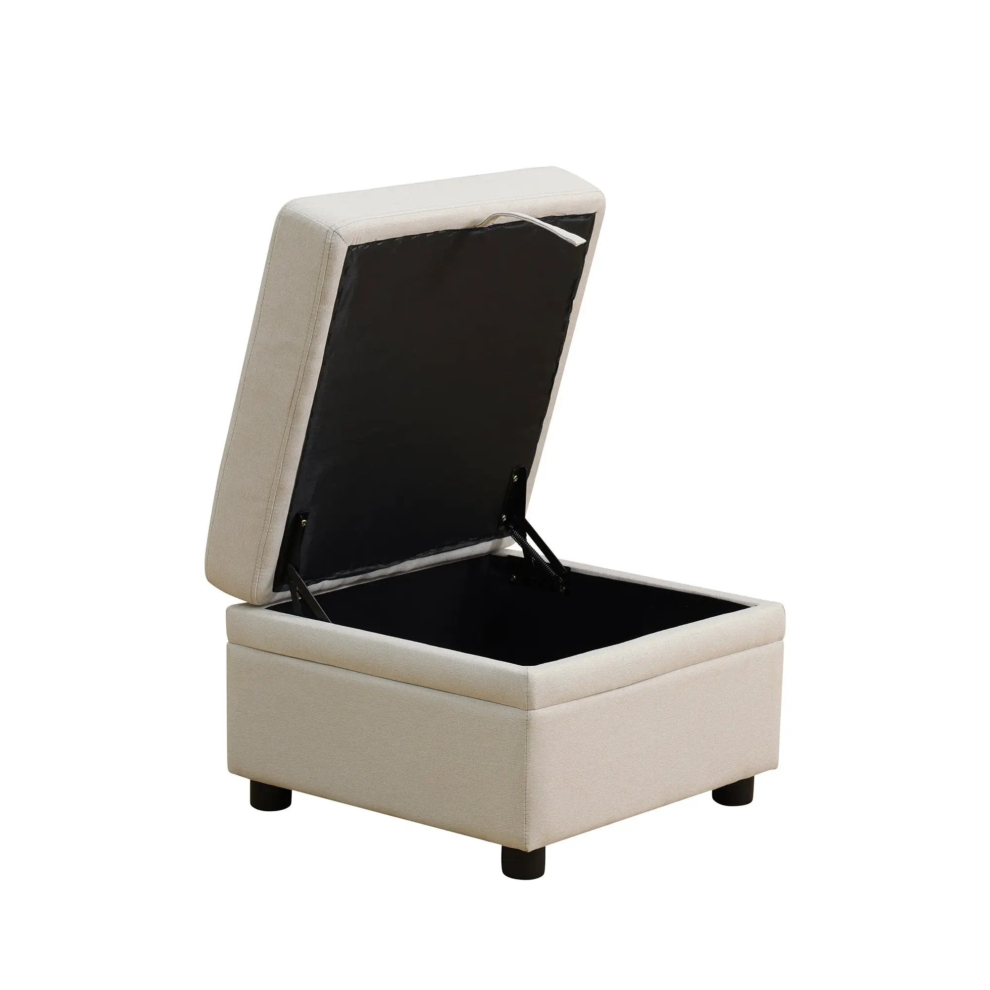 23" x 23" Off-White Square Ottoman by HouseOfZazla