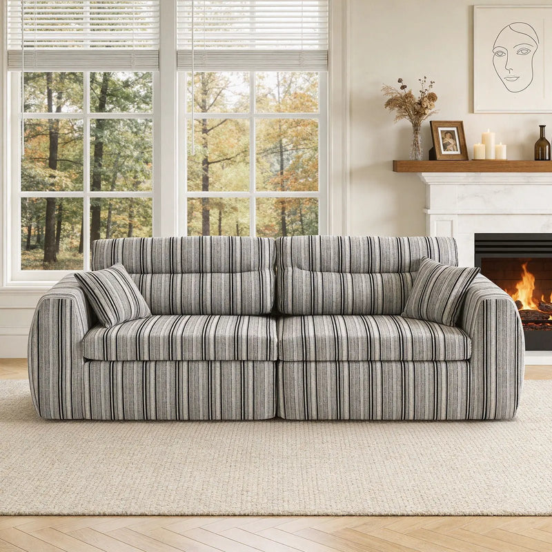 3 Seater, Couch With Throw Pillows For Living Room by HouseOfZazla